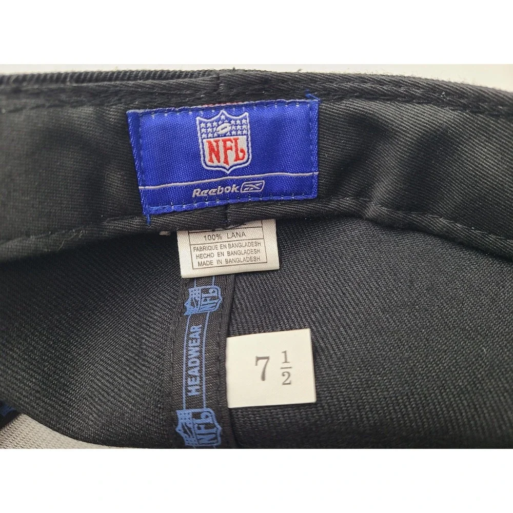 Indianapolis Colts Reebok Fitted 7 1/2 Hat Cap Wool Men Women NFL Football Black